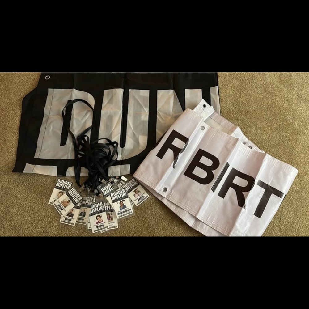 The Office Theme Banner Set with Character Lanyards